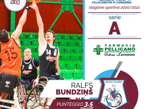 Basket in Carrozzina Serie A, Reggio Calabria Basket: Ralfs Bundzins è un nuovo giocatore della Reggio Calabria Basket in Carrozzina